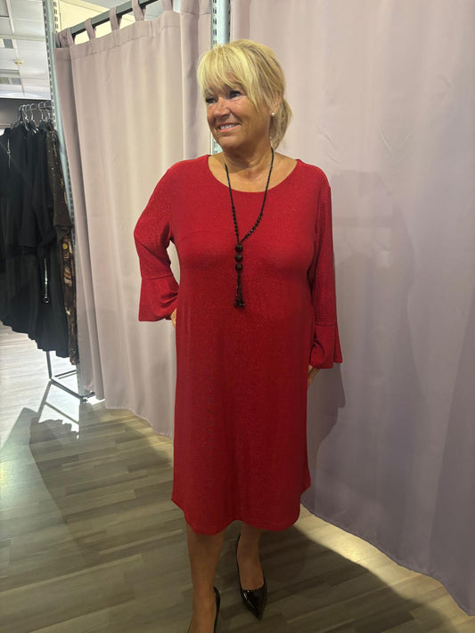 Lurex mekko punainen