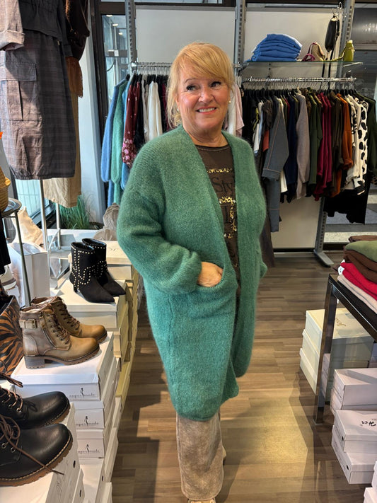Mohair neuletakki  metsän vihreä