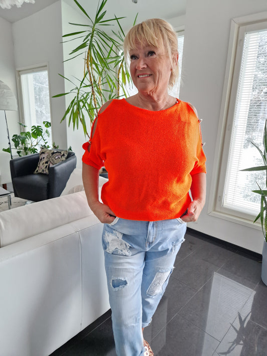 Kevätneule pikkusydämmillä oranssi