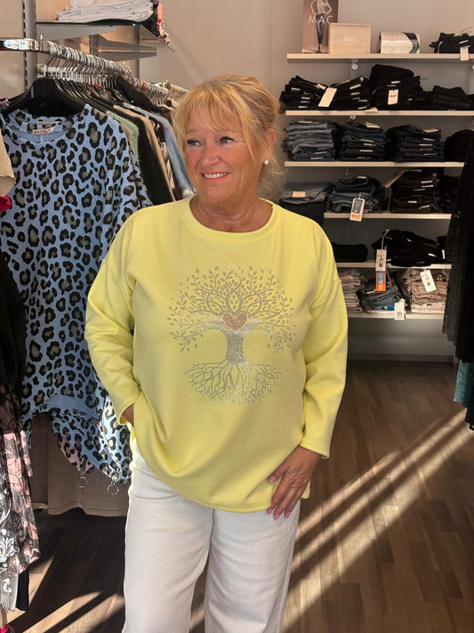 Kevyt college pusero keltainen