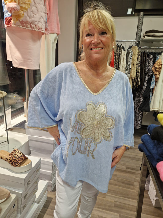 PLUSPLUSSIZE PUSERO vaalean sininen