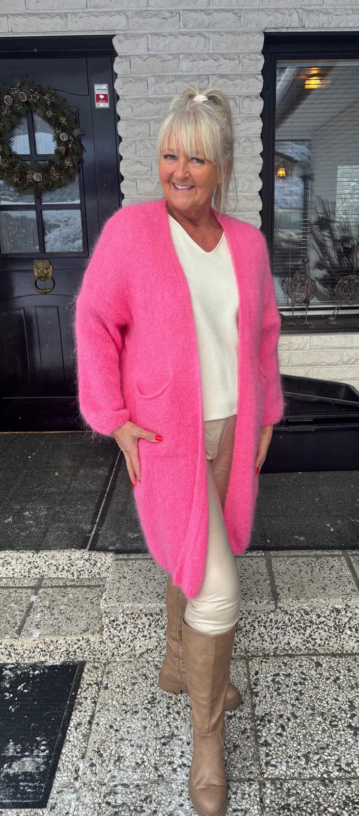 Mohair neuletakki pinkki
