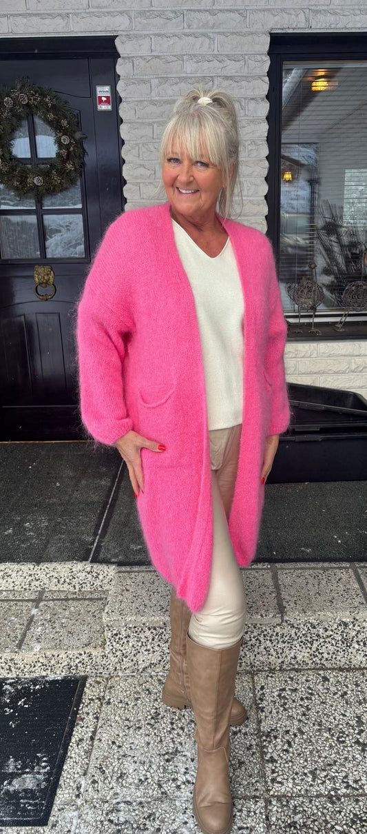 Mohair neuletakki pinkki