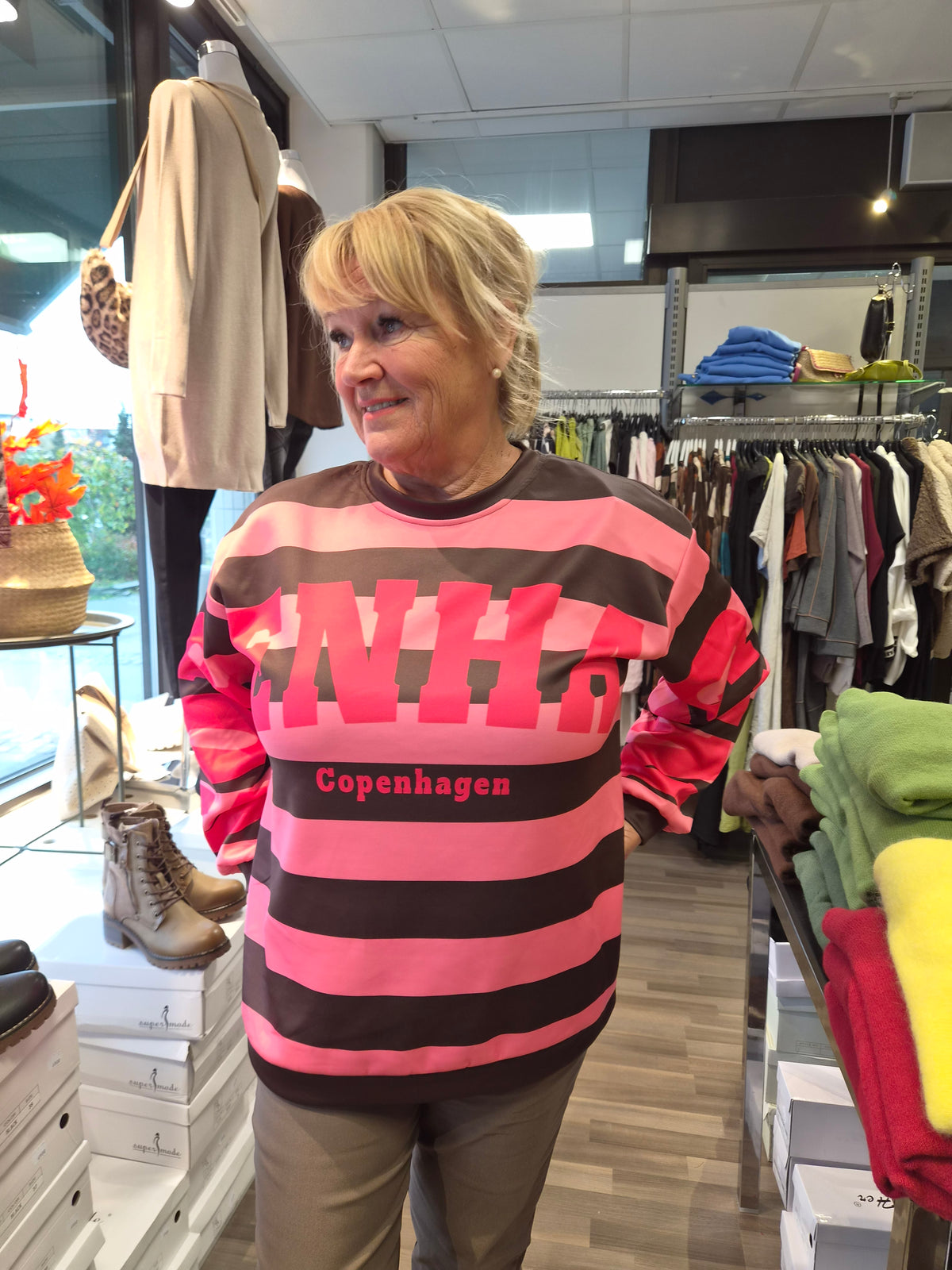Collegepusero Copenhagen raita moro/pink