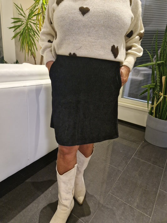 Vakosamettihame musta