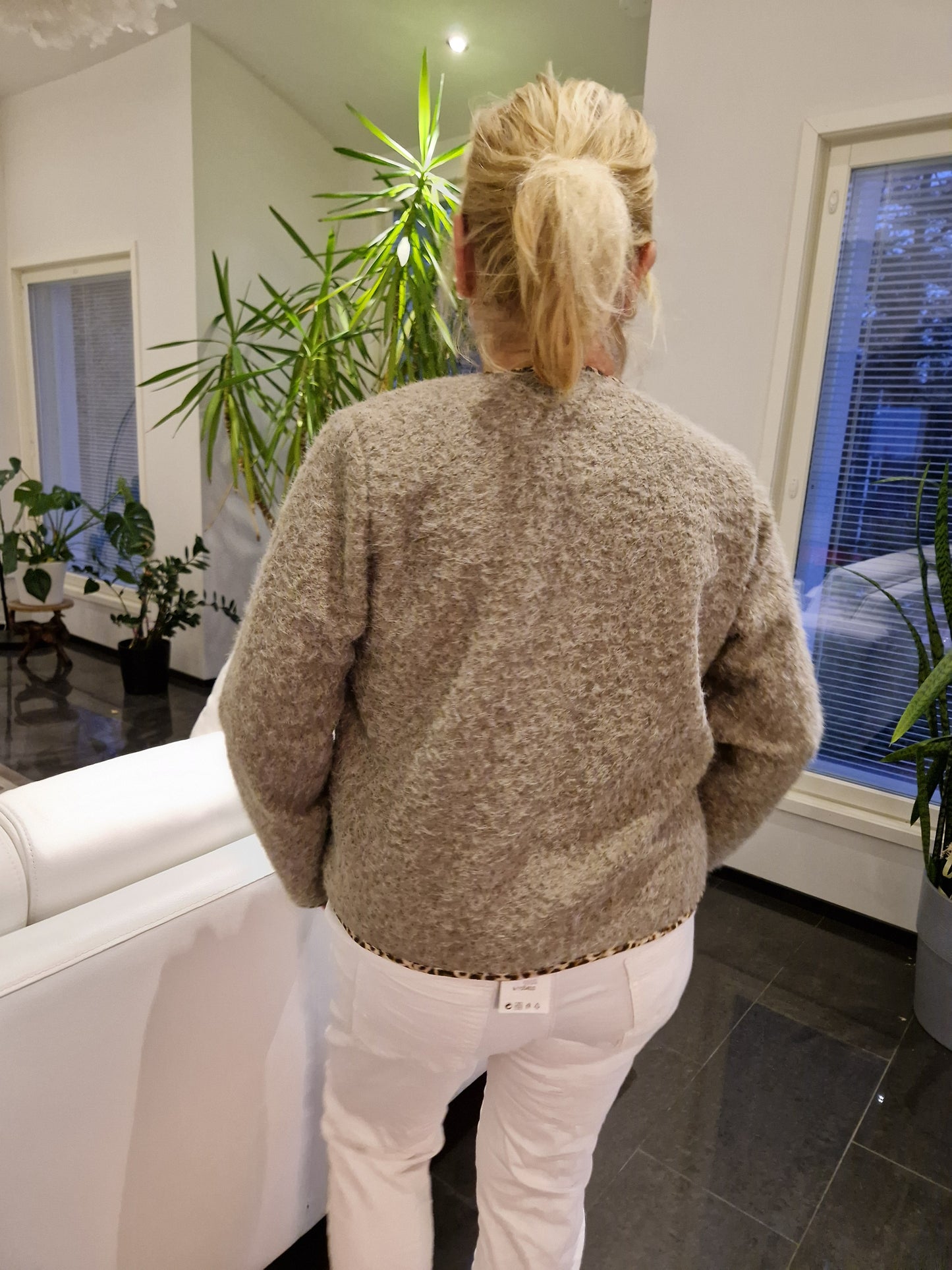 Siro neulosjakku taupe