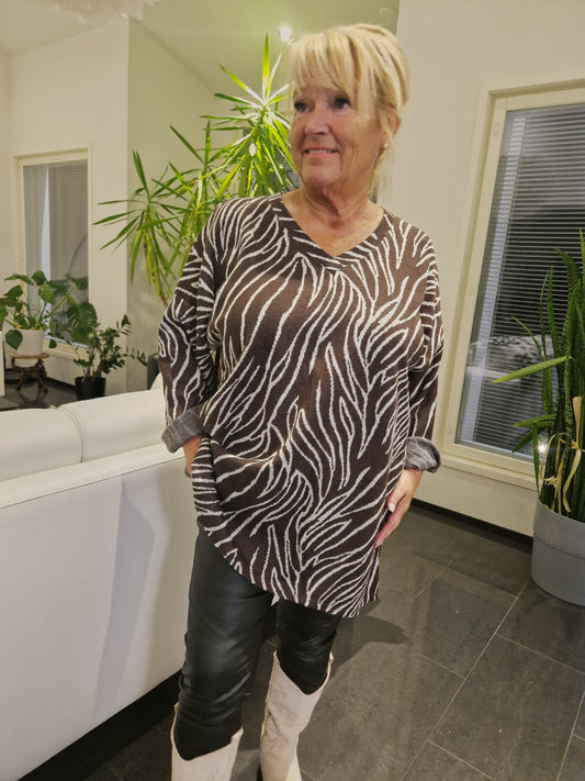 Plussize tunika ruskea