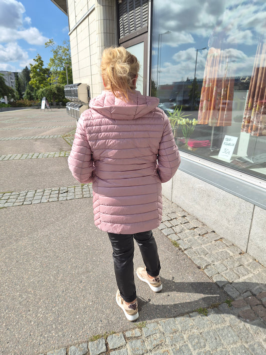 Kevyt untuvatakki  old rose ja taupe