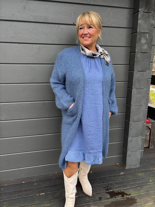 Mohair neuletakki sininen