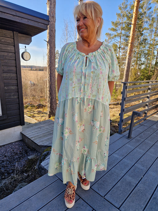 Söpö puuvillamekko  vihreä