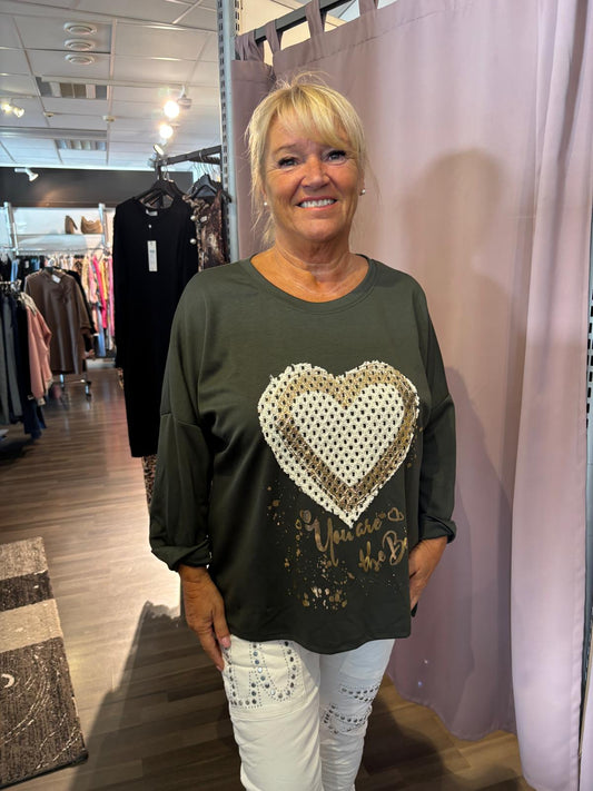 Sydän pusero vihreä