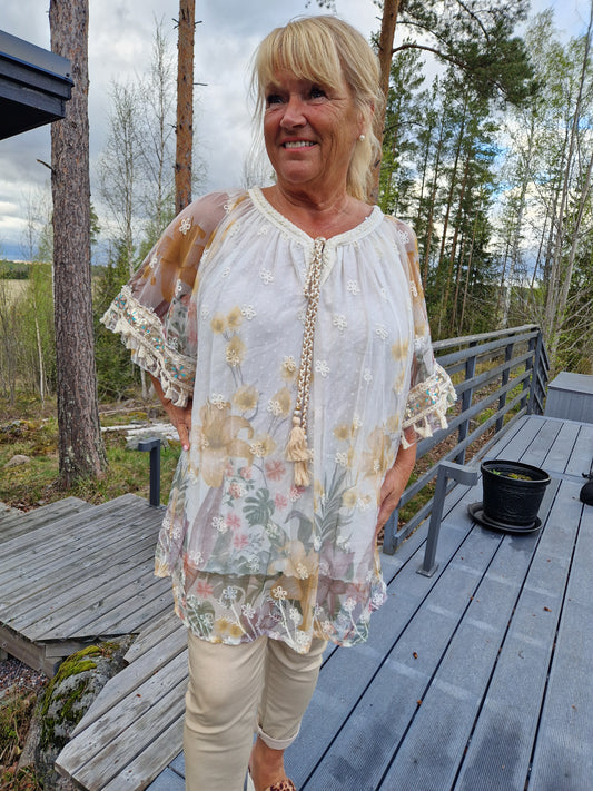 Plussize bohotunika keltainen