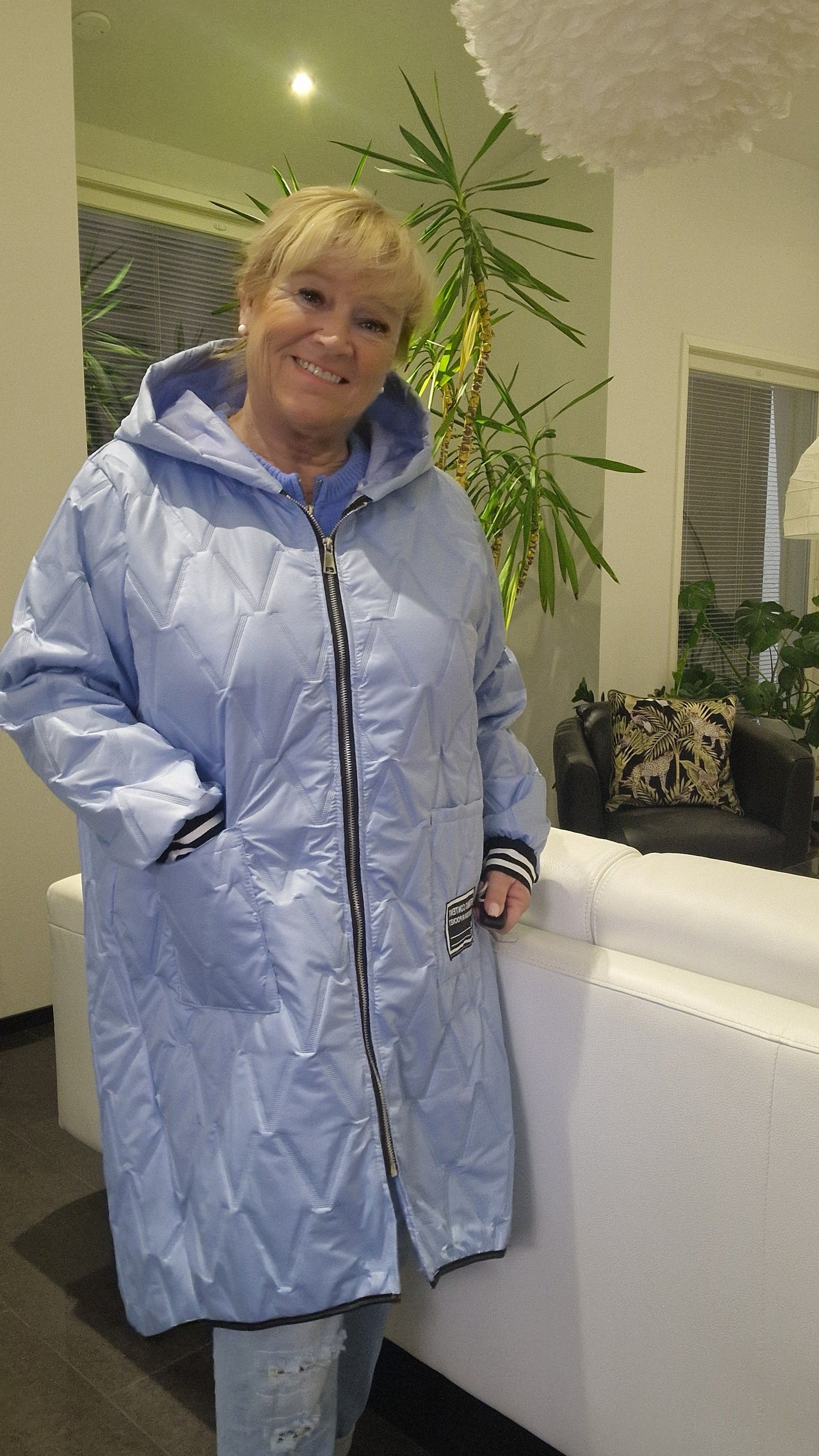 Plussize takki vaalea sininen