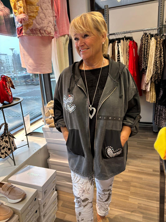 Säämiskä huppari musta/harmaa