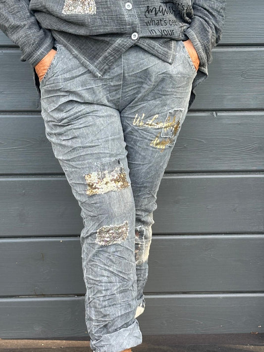 Fall Art stretch housu harmaa