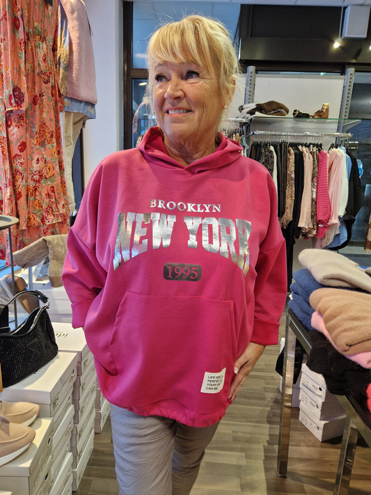 NewYork huppari  plussize  fuksia