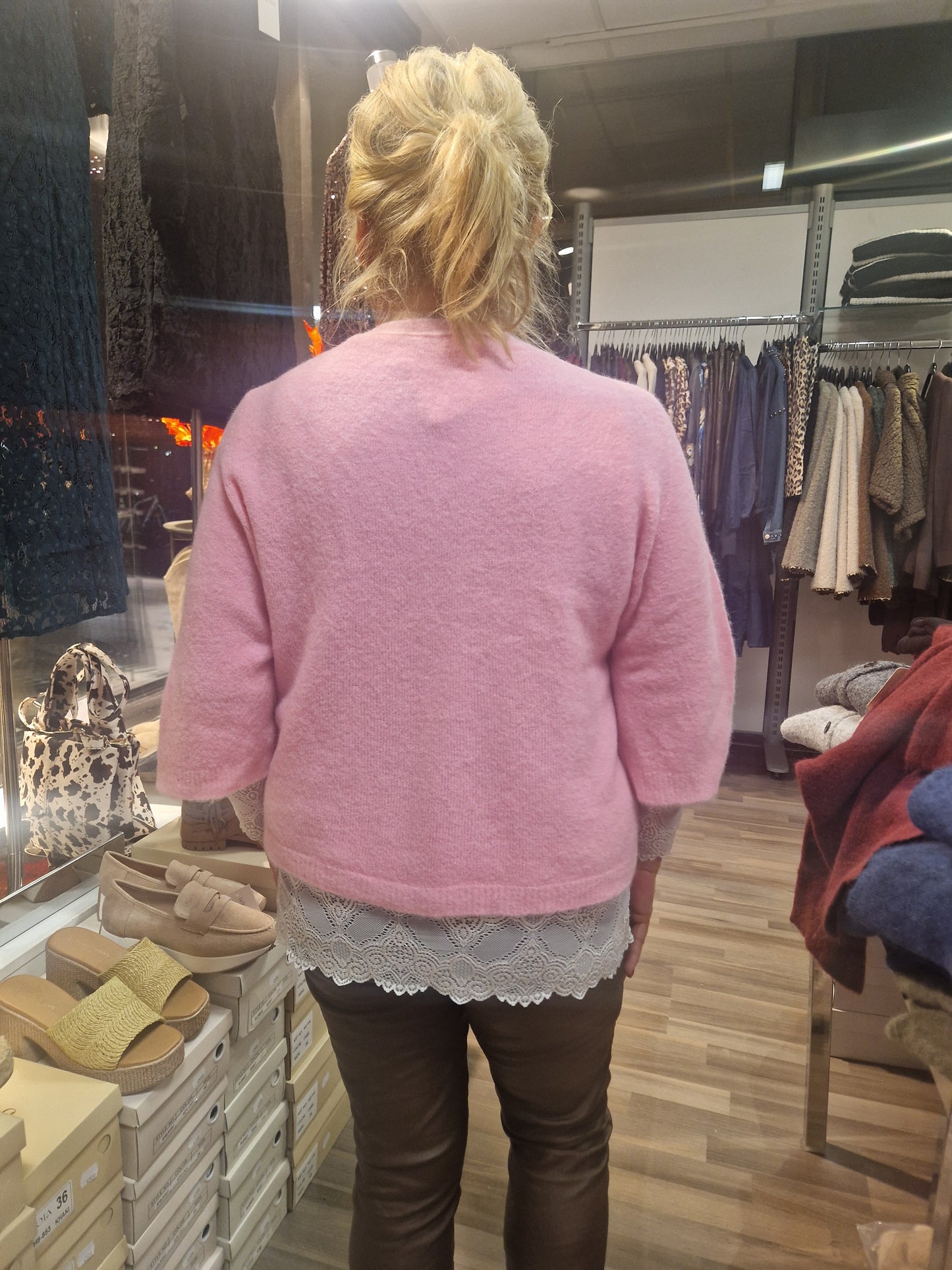 Baby Alpakka neuletakki roosa