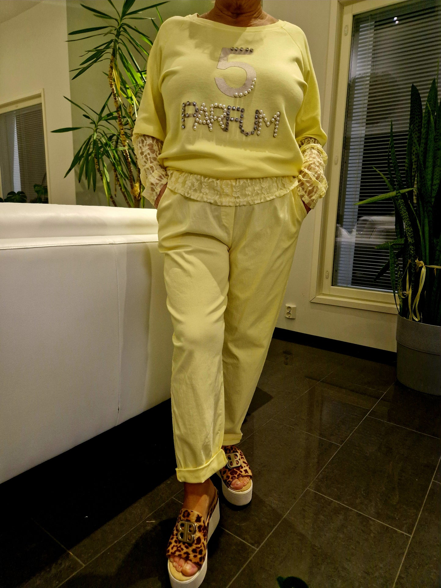 Rennot housut keltainen