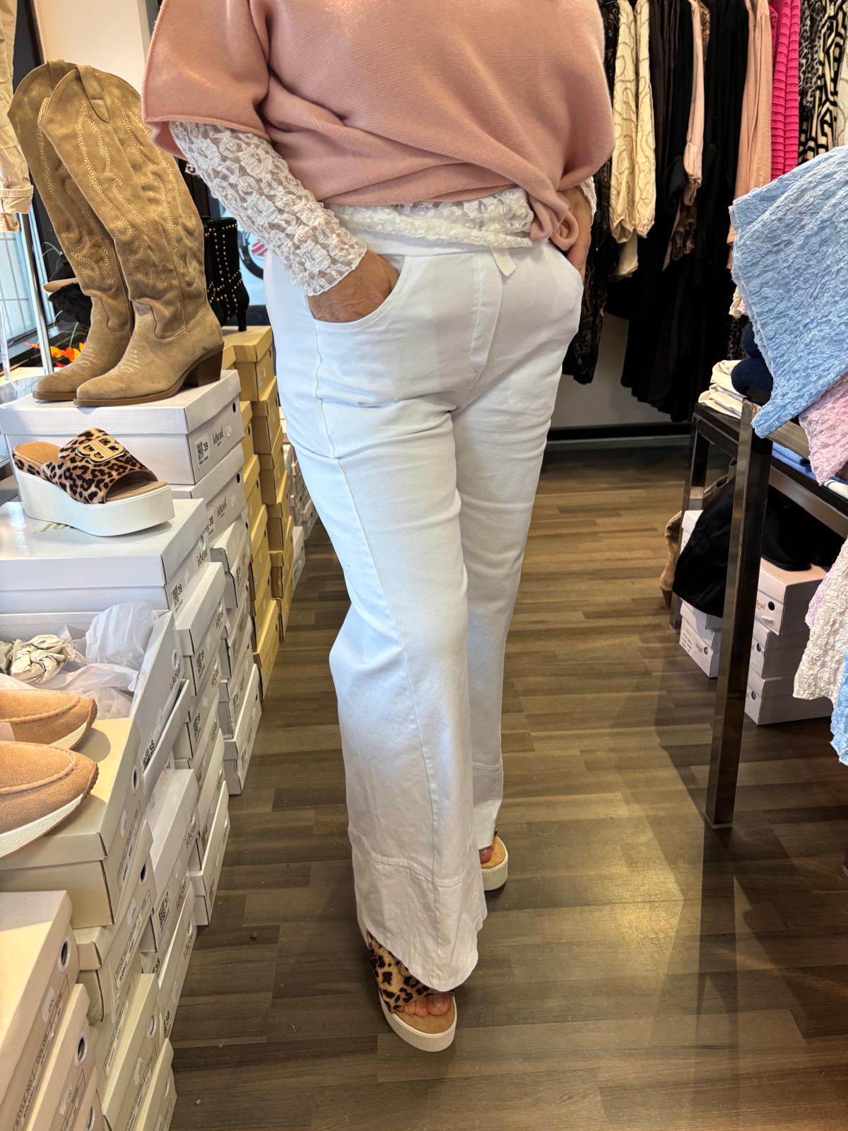 Puuvillahousu valkoinen