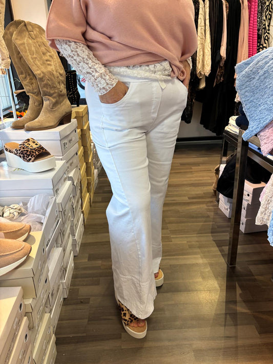 Puuvillahousu valkoinen