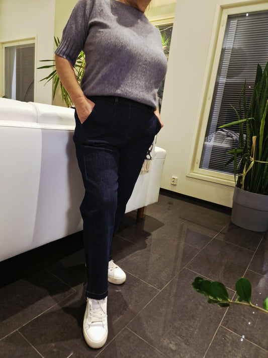 Joustavat farkut tumma sininen