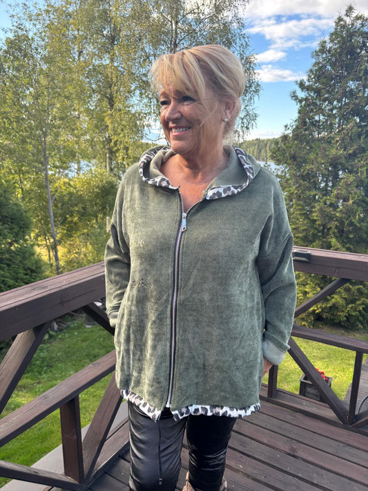 Sametti huppari vihreä