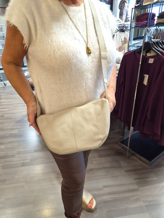 Nahkainen crossbody beige