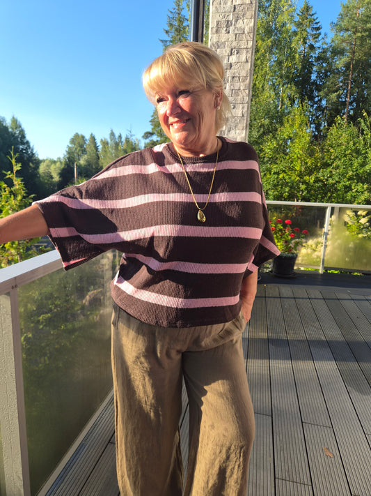 Raidallinen neulepusero
