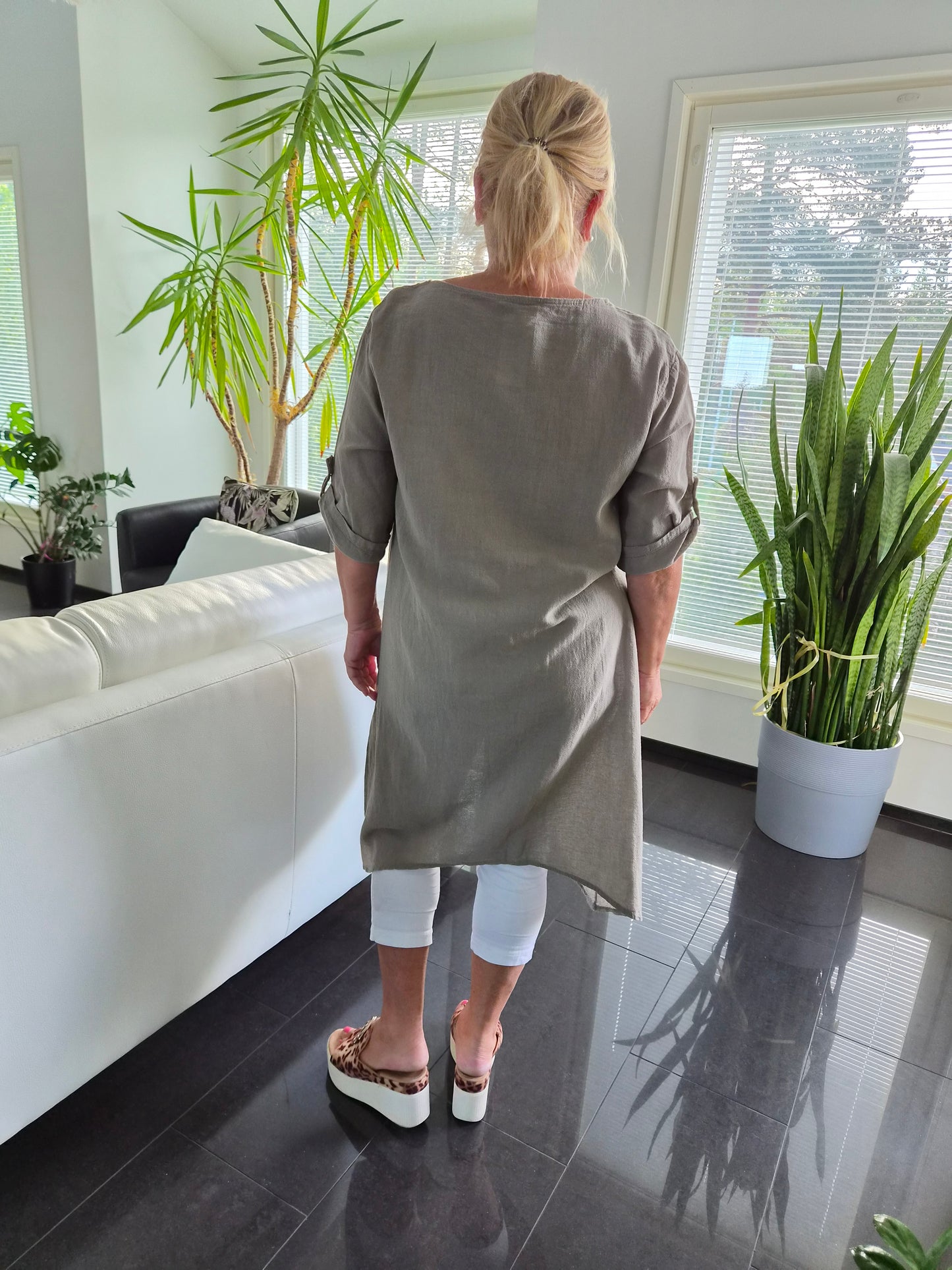 Puuvilla tunika taupe
