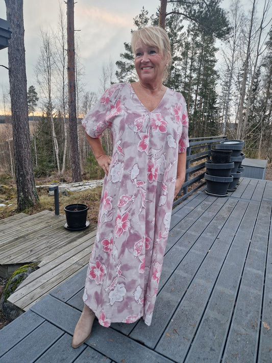 PLUSSIZE pellavamekko roosa