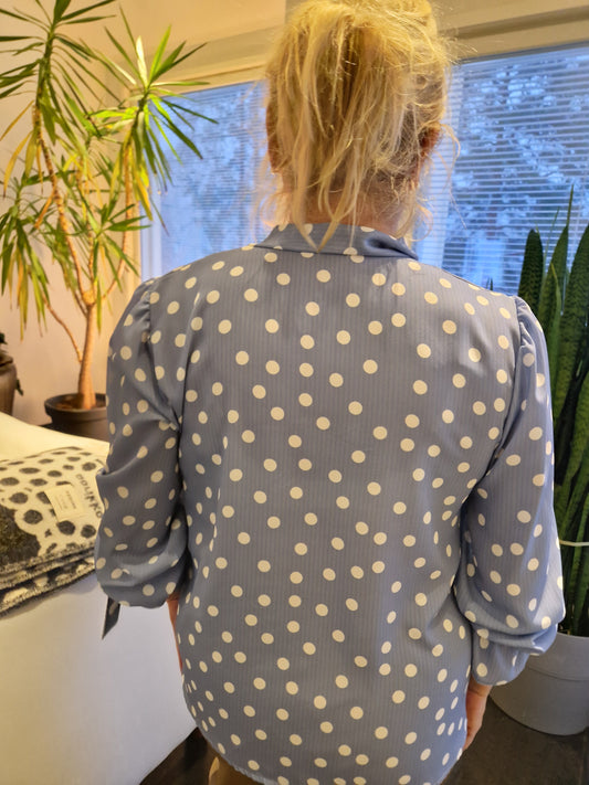 Rusetti/pallopusero vaalea sininen