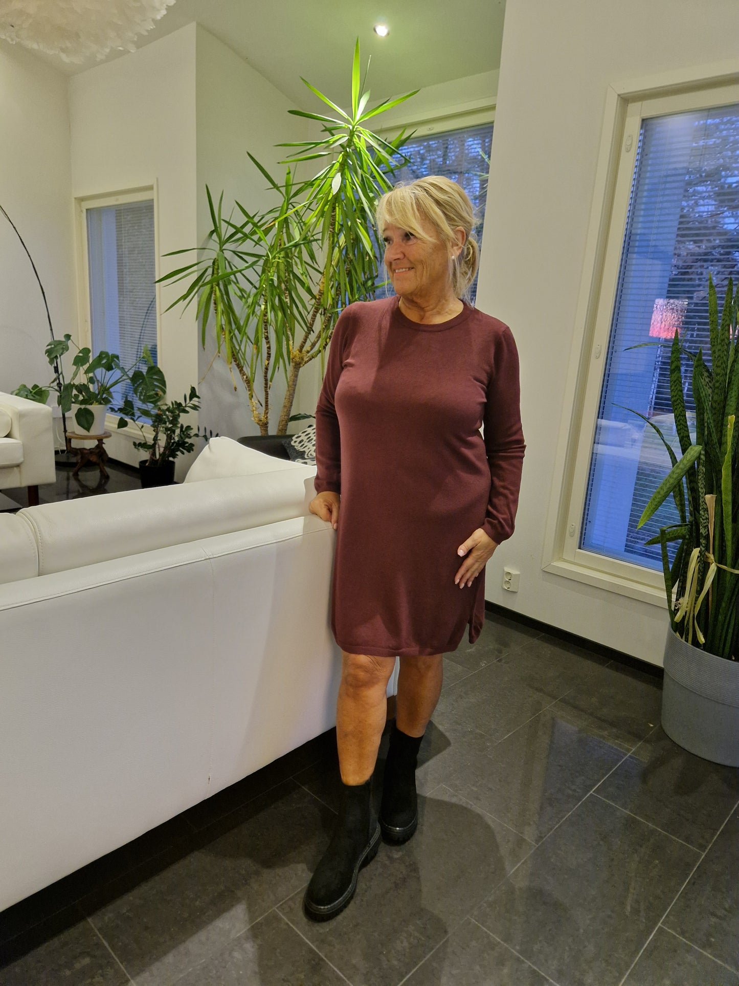 Siro neulemekko/tunika viininpunainen