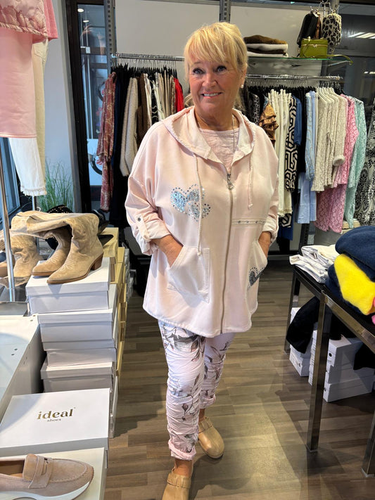 Säämiskä huppari vaalea roosa