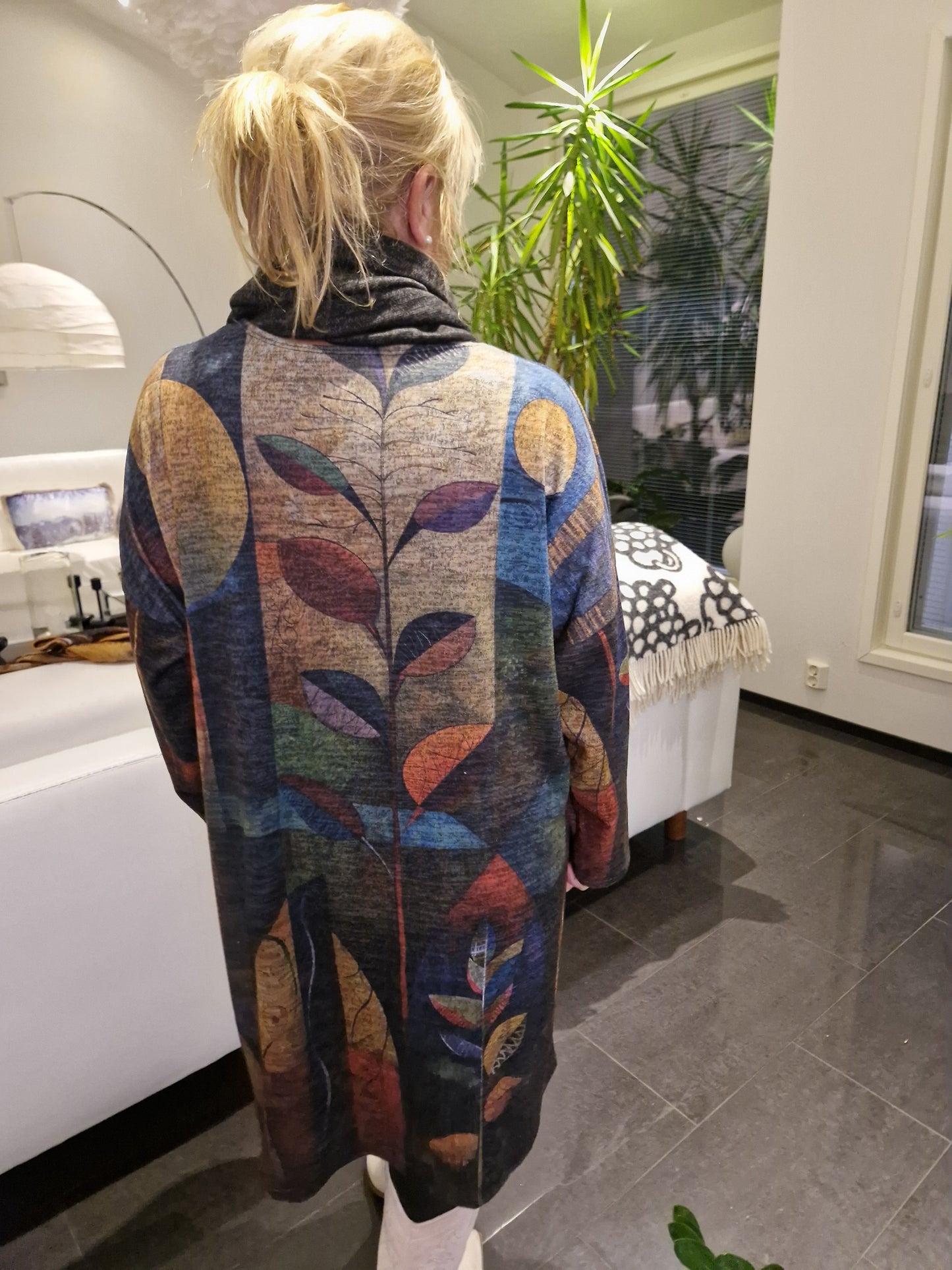 Plussize neuletunika/mekko  sinisävyinen