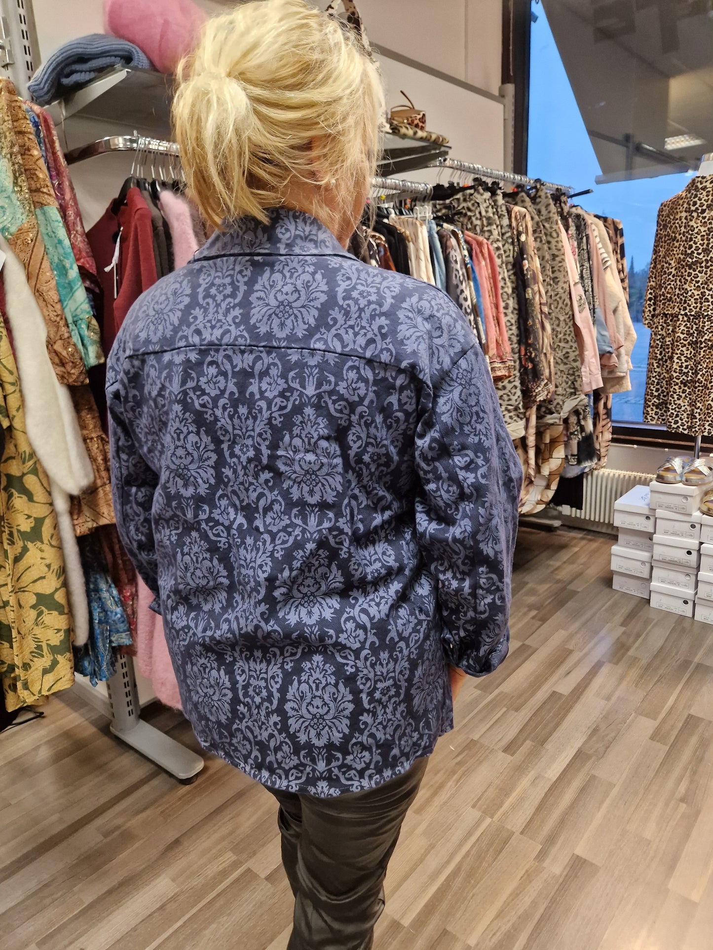 Puuvillajakku sininen