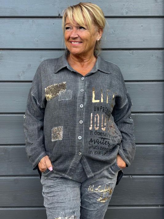 Puuvillapusero  harmaa