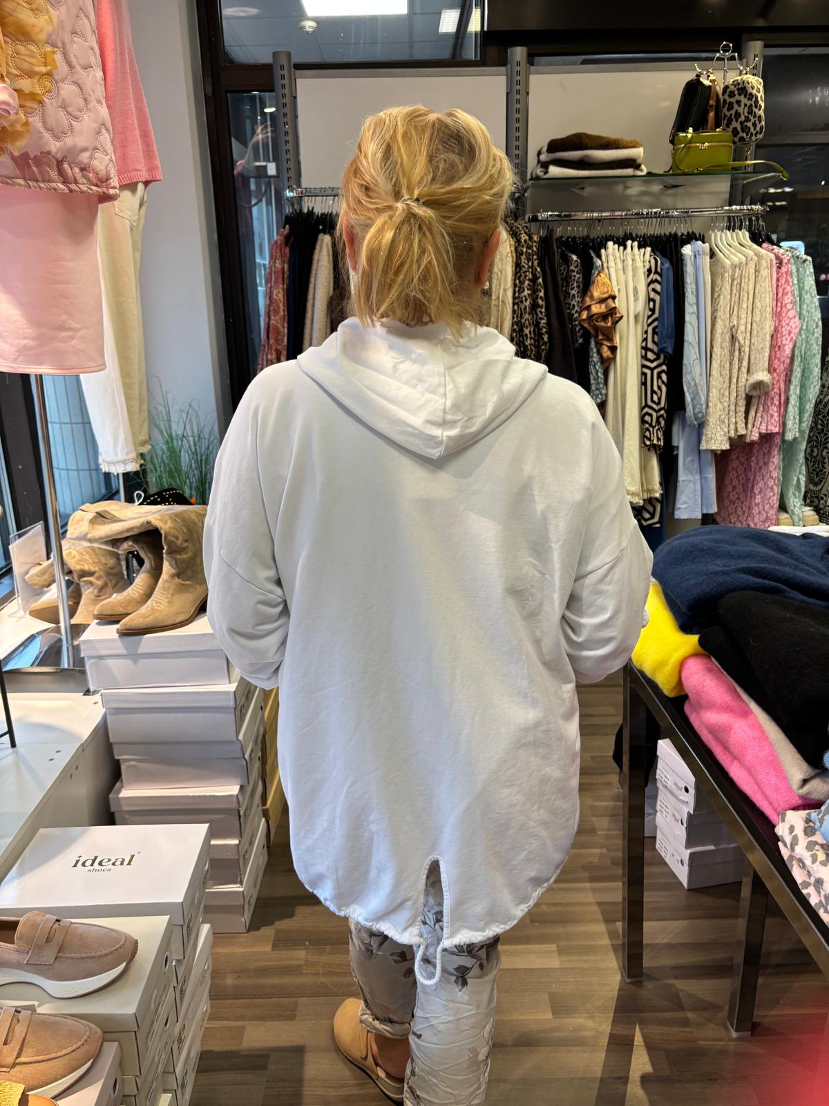 Säämiskä huppari valkoinen