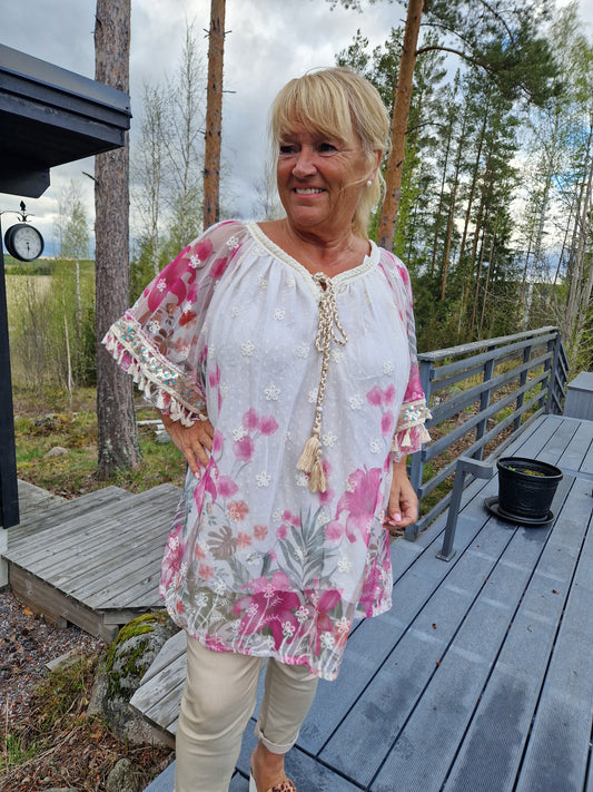 Plussize bohotunika pinkki
