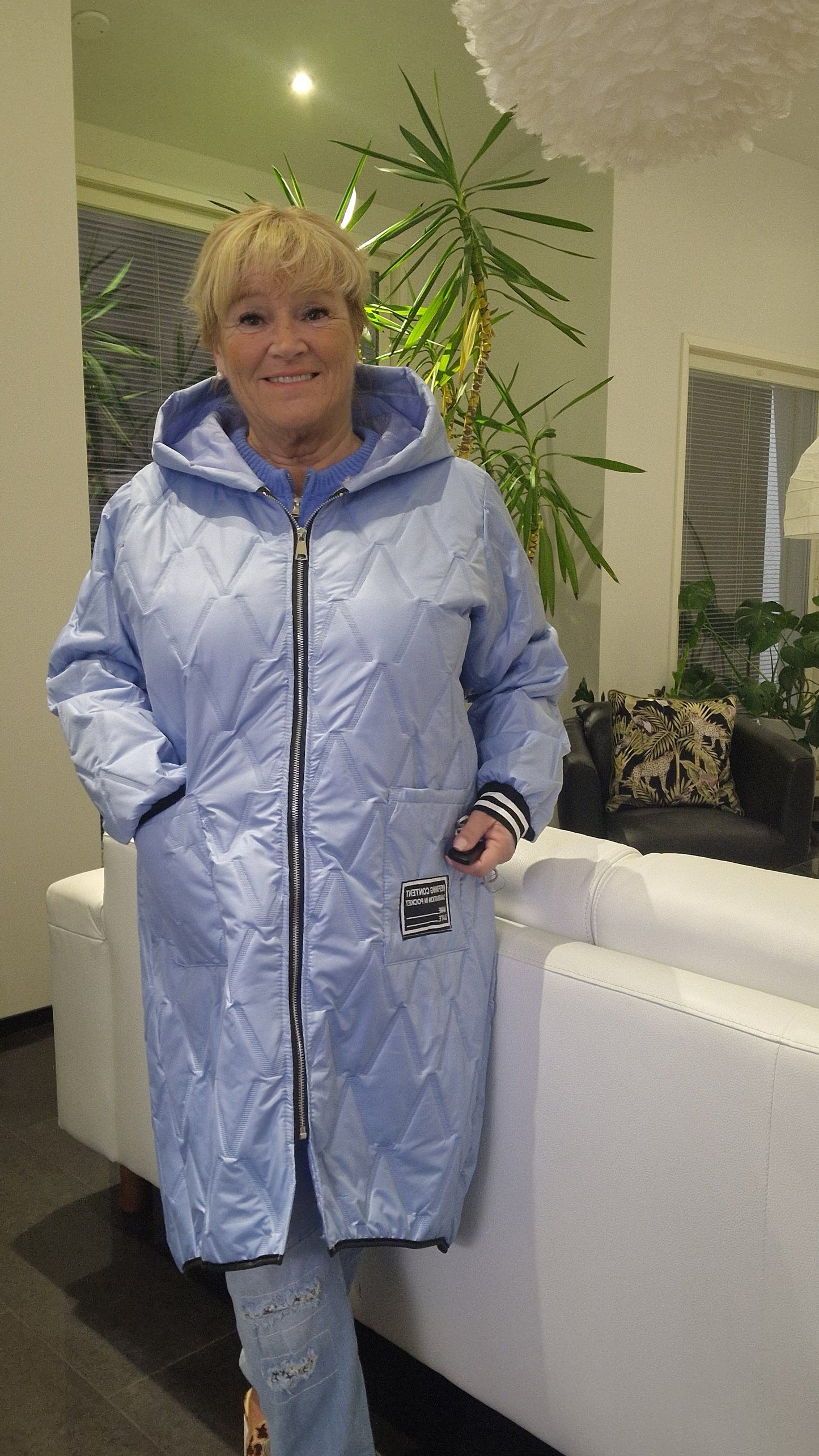 Plussize takki vaalea sininen