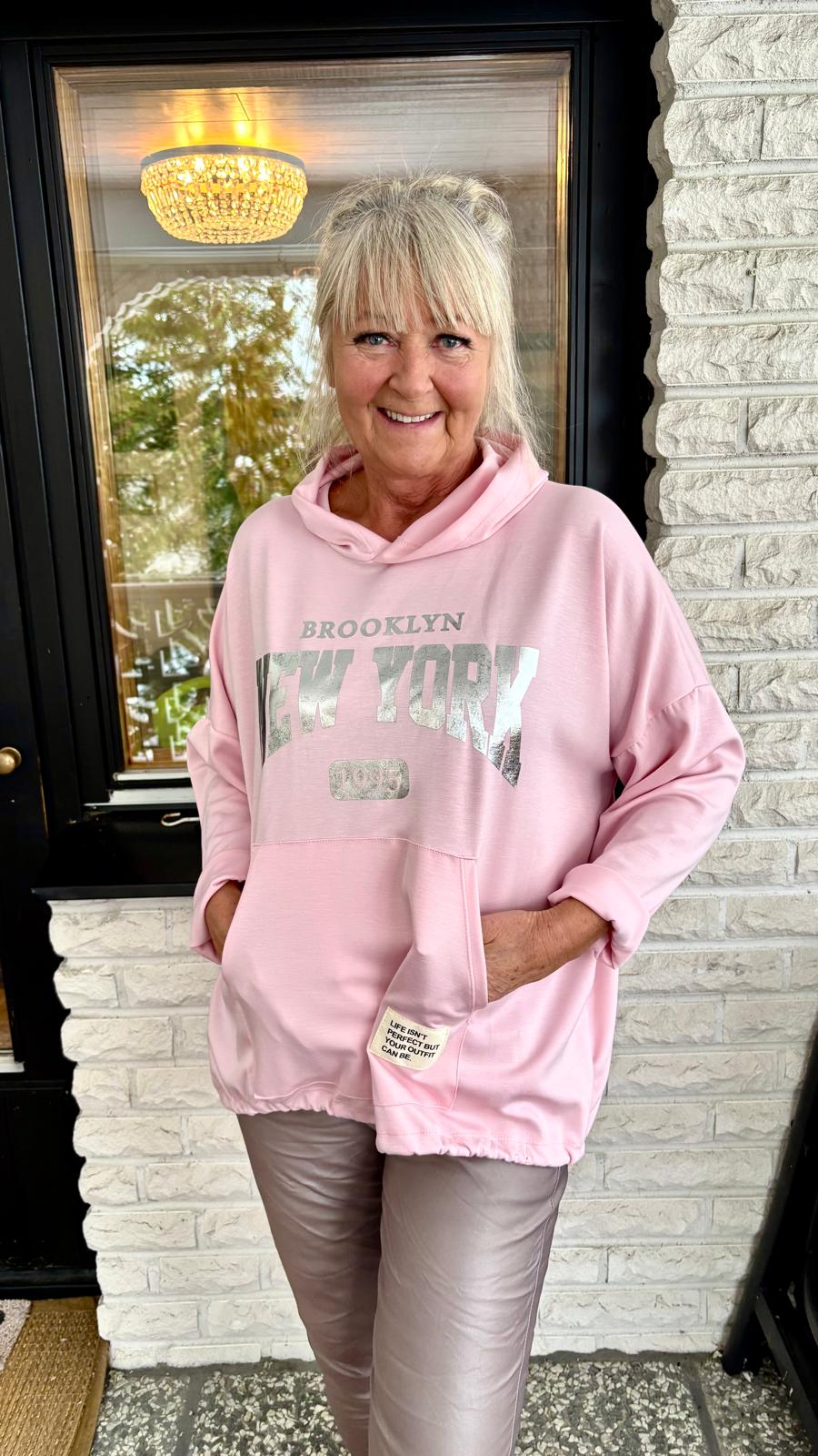 NewYork huppari  plussize  roosa