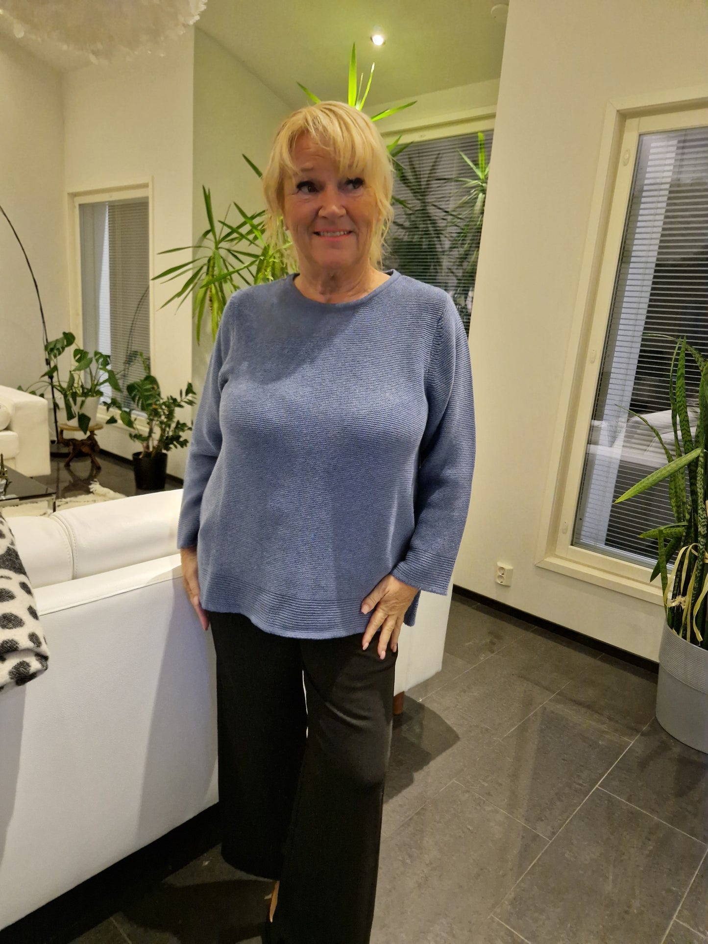 Puuvillaneule  sininen